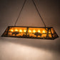 Meyda Lighting Buffalo at Lake 60" 9-Light Antique Copper Island Pendant Light With Amber Mica Shade Glass