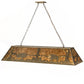 Meyda Lighting Buffalo at Lake 60" 9-Light Antique Copper Island Pendant Light With Amber Mica Shade Glass