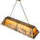 Meyda Lighting Buffalo at Lake 60" 9-Light Antique Copper Island Pendant Light With Amber Mica Shade Glass