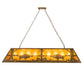 Meyda Lighting Buffalo at Lake 60" 9-Light Antique Copper Island Pendant Light With Amber Mica Shade Glass