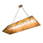 Meyda Lighting Buffalo at Lake 60" 9-Light Antique Copper Island Pendant Light With Amber Mica Shade Glass