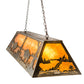 Meyda Lighting Buffalo at Lake 60" 9-Light Antique Copper Island Pendant Light With Amber Mica Shade Glass