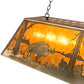 Meyda Lighting Buffalo at Lake 60" 9-Light Antique Copper Island Pendant Light With Amber Mica Shade Glass
