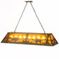 Meyda Lighting Buffalo at Lake 60" 9-Light Antique Copper Island Pendant Light With Amber Mica Shade Glass