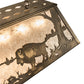 Meyda Lighting Buffalo at Lake 60" 9-Light Antique Copper Island Pendant Light With Silver Mica Shade Glass
