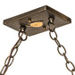 Meyda Lighting Buffalo at Lake 60" 9-Light Antique Copper Island Pendant Light With Silver Mica Shade Glass