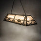 Meyda Lighting Buffalo at Lake 60" 9-Light Antique Copper Island Pendant Light With Silver Mica Shade Glass