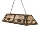 Meyda Lighting Buffalo at Lake 60" 9-Light Antique Copper Island Pendant Light With Silver Mica Shade Glass