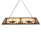Meyda Lighting Buffalo at Lake 60" 9-Light Antique Copper Island Pendant Light With Silver Mica Shade Glass