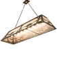 Meyda Lighting Buffalo at Lake 60" 9-Light Antique Copper Island Pendant Light With Silver Mica Shade Glass