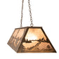 Meyda Lighting Buffalo at Lake 60" 9-Light Antique Copper Island Pendant Light With Silver Mica Shade Glass