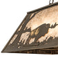 Meyda Lighting Buffalo at Lake 60" 9-Light Antique Copper Island Pendant Light With Silver Mica Shade Glass