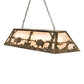 Meyda Lighting Buffalo at Lake 60" 9-Light Antique Copper Island Pendant Light With Silver Mica Shade Glass