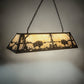 Meyda Lighting Buffalo at Lake 60" 9-Light Timeless Bronze Island Pendant Light With Beige Art Shade Glass