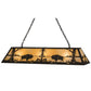 Meyda Lighting Buffalo at Lake 60" 9-Light Timeless Bronze Island Pendant Light With Beige Art Shade Glass