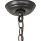 Meyda Lighting Buffalo at Lake 60" 9-Light Wrought Iron Island Pendant Light With Amber Mica Shade Glass