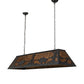 Meyda Lighting Buffalo at Lake 60" 9-Light Wrought Iron Island Pendant Light With Amber Mica Shade Glass