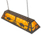 Meyda Lighting Buffalo at Lake 60" 9-Light Wrought Iron Island Pendant Light With Amber Mica Shade Glass