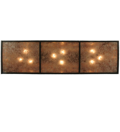 Meyda Lighting Buffalo at Lake 61" 9-Light Timeless Bronze Island Pendant Light With Silver Mica Shade Glass