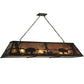Meyda Lighting Buffalo at Lake 61" 9-Light Timeless Bronze Island Pendant Light With Silver Mica Shade Glass