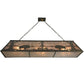Meyda Lighting Buffalo at Lake 61" 9-Light Timeless Bronze Island Pendant Light With Silver Mica Shade Glass
