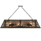 Meyda Lighting Buffalo at Lake 61" 9-Light Timeless Bronze Island Pendant Light With Silver Mica Shade Glass