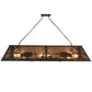 Meyda Lighting Buffalo at Lake 61" 9-Light Timeless Bronze Island Pendant Light With Silver Mica Shade Glass