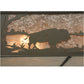 Meyda Lighting Buffalo at Lake 61" 9-Light Timeless Bronze Island Pendant Light With Silver Mica Shade Glass