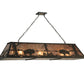 Meyda Lighting Buffalo at Lake 61" 9-Light Timeless Bronze Island Pendant Light With Silver Mica Shade Glass