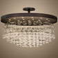 Meyda Lighting Bulle 72" 22-Light LED Mahogany Bronze Semi-flush Mount Light With Clear Shade Glass