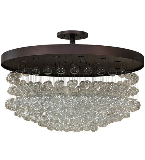 Meyda Lighting Bulle 72" 22-Light LED Mahogany Bronze Semi-flush Mount Light With Clear Shade Glass