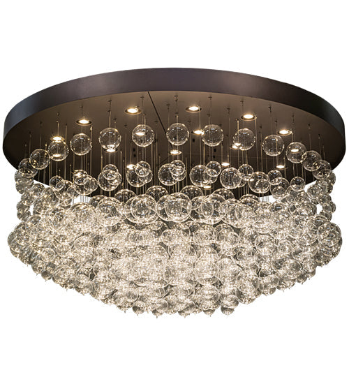 Meyda Lighting Bulle 72" 22-Light LED Mahogany Bronze Semi-flush Mount Light With Clear Shade Glass