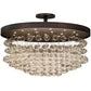 Meyda Lighting Bulle 72" 22-Light LED Mahogany Bronze Semi-flush Mount Light With Clear Shade Glass