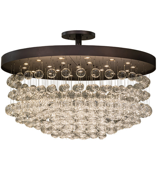 Meyda Lighting Bulle 72" 22-Light LED Mahogany Bronze Semi-flush Mount Light With Clear Shade Glass