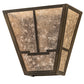 Meyda Lighting Bungalow 13" 2-Light Antique Copper Valley View Wall Sconce With Silver Mica Shade Glass