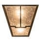 Meyda Lighting Bungalow 13" 2-Light Antique Copper Valley View Wall Sconce With Silver Mica Shade Glass