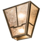 Meyda Lighting Bungalow 13" 2-Light Antique Copper Valley View Wall Sconce With Silver Mica Shade Glass