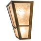 Meyda Lighting Bungalow 13" 2-Light Antique Copper Valley View Wall Sconce With Silver Mica Shade Glass