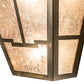 Meyda Lighting Bungalow 13" 2-Light Antique Copper Valley View Wall Sconce With Silver Mica Shade Glass