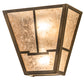 Meyda Lighting Bungalow 13" 2-Light Antique Copper Valley View Wall Sconce With Silver Mica Shade Glass