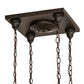 Meyda Lighting Bungalow 15"Sq 4-Light Craftsman Brown Cascading Pendant Light With Gold Iridescent Shade Glass