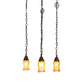 Meyda Lighting Bungalow 15"Sq 4-Light Craftsman Brown Cascading Pendant Light With Gold Iridescent Shade Glass