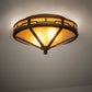 Meyda Lighting Bungalow 16" 2-Light Antique Copper Flush Mount Light With Amber Mica Shade Glass
