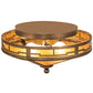 Meyda Lighting Bungalow 16" 2-Light Antique Copper Flush Mount Light With Amber Mica Shade Glass