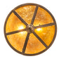 Meyda Lighting Bungalow 16" 2-Light Antique Copper Flush Mount Light With Amber Mica Shade Glass