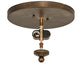 Meyda Lighting Bungalow 16" 2-Light Antique Copper Flush Mount Light With Amber Mica Shade Glass