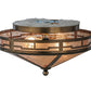 Meyda Lighting Bungalow 16" 2-Light Antique Copper Valley View Flush Mount Light With Silver Mica Shade Glass