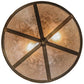 Meyda Lighting Bungalow 16" 2-Light Antique Copper Valley View Flush Mount Light With Silver Mica Shade Glass