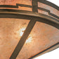 Meyda Lighting Bungalow 16" 2-Light Antique Copper Valley View Flush Mount Light With Silver Mica Shade Glass