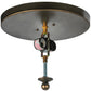 Meyda Lighting Bungalow 16" 2-Light Antique Copper Valley View Flush Mount Light With Silver Mica Shade Glass